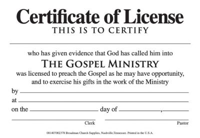 Ministry Free Printable Minister License Certificate prntbl