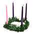 Advent Wreath With Candles, Gold Finish