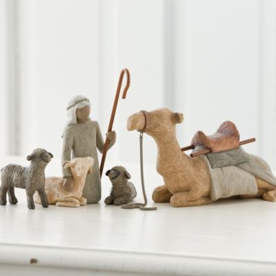 willow tree shepherd and stable animals packaging
