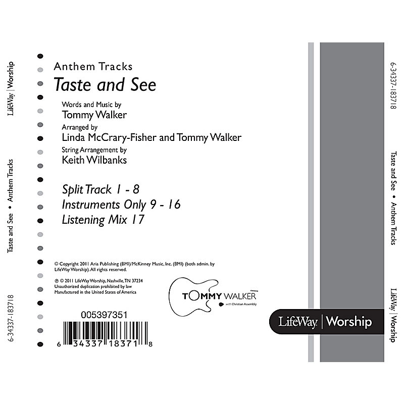 Taste and See - Anthem Accompaniment CD