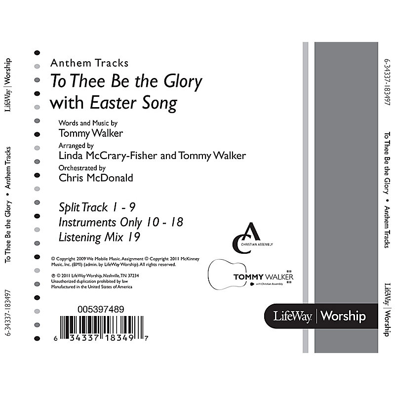 To Thee Be the Glory with Easter Song - Anthem Accompaniment CD