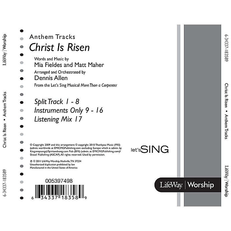 Christ Is Risen - Anthem Accompaniment CD