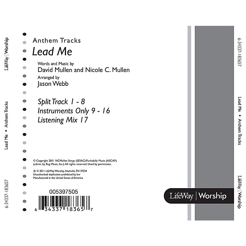 Lead Me - Anthem Accompaniment CD
