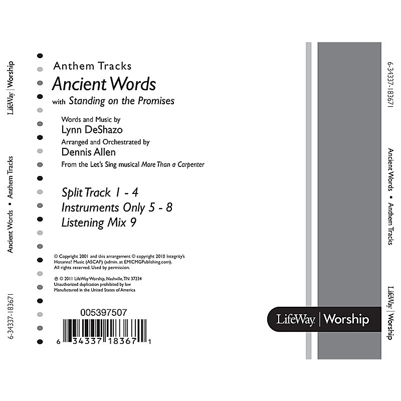 Ancient Words with Standing on the Promises - Anthem Accompaniment CD