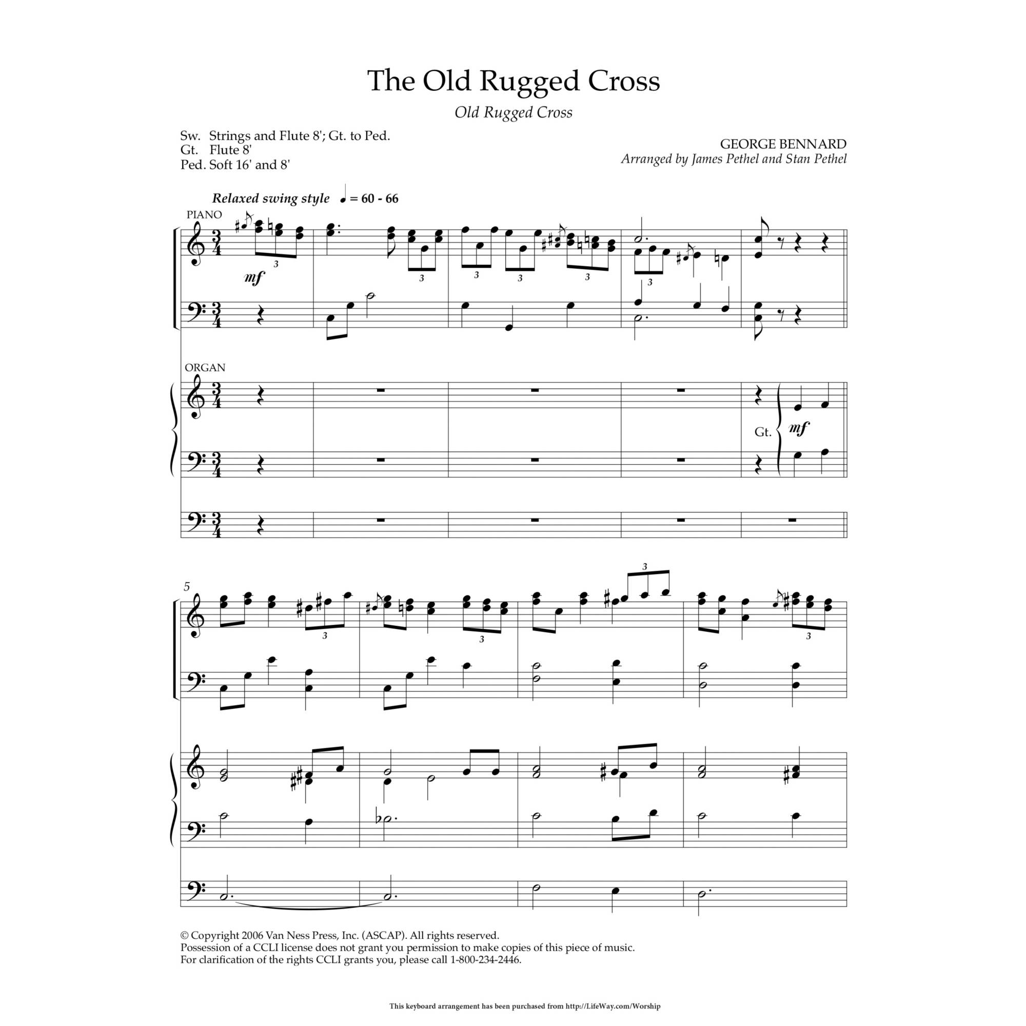 The Old Rugged Cross Able Keyboard Arrangement Min 2 Lifeway