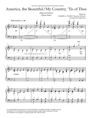 America the Beautiful - Downloadable Keyboard Arrangement | Lifeway