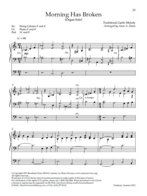 Morning Has Broken Downloadable Organ Arrangement Lifeway