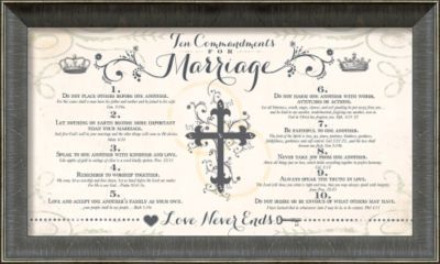 Ten Commandments Of Marriage Framed Art Lifeway