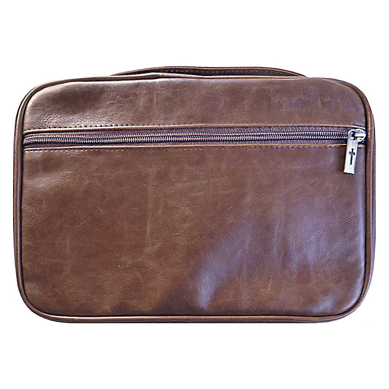 Distressed Leather Look Bible Cover (Brown)
