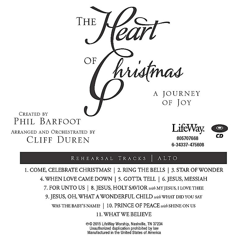 The Heart of Christmas - Alto Rehearsal CD