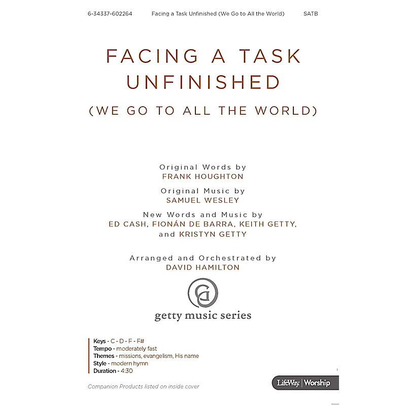 Facing a Task Unfinished (We Go to All the World) - Rhythm Charts CD-ROM