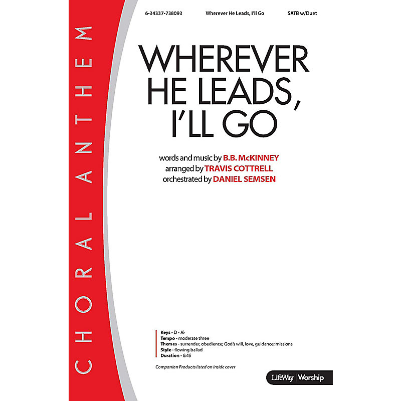 Wherever He Leads, I'll Go - Downloadable Orchestration