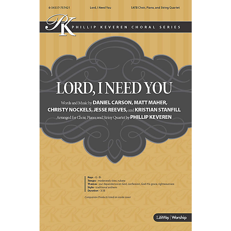 Lord, I Need You - Anthem Accompaniment CD