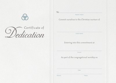 Dedication Flat Certificate Pkg 6 Lifeway