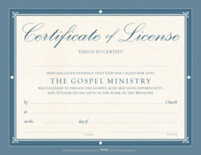 Free Printable Minister License Certificate