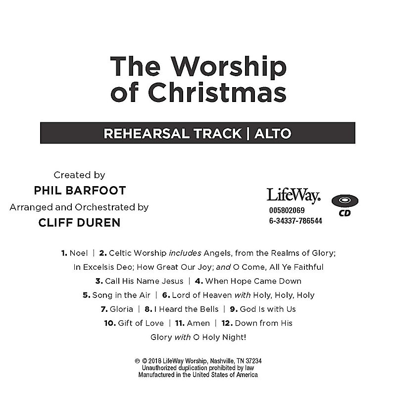The Worship of Christmas - Alto Rehearsal CD