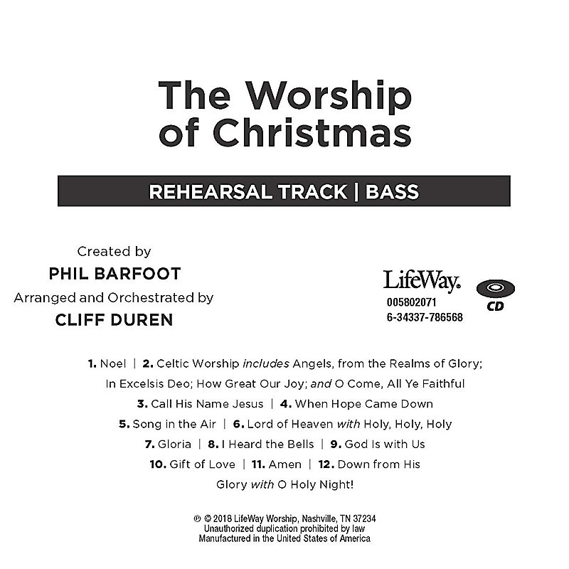 The Worship of Christmas - Bass Rehearsal CD