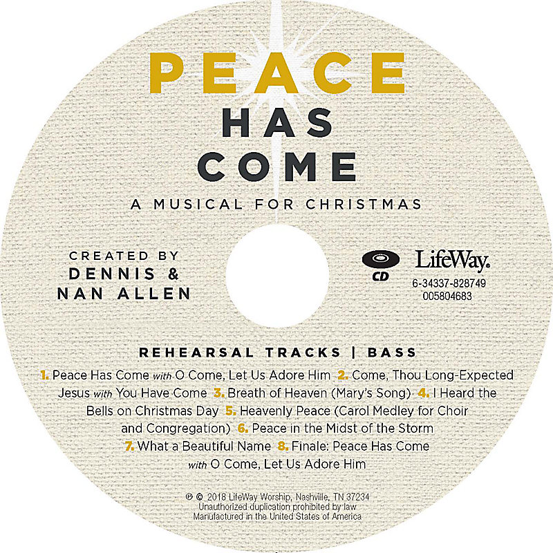 Peace Has Come - Bass Rehearsal CD