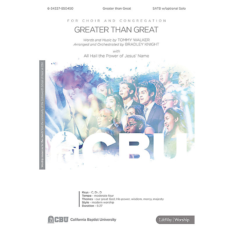 Greater Than Great with All Hail the Power of Jesus' Name - Downloadable Lyric File