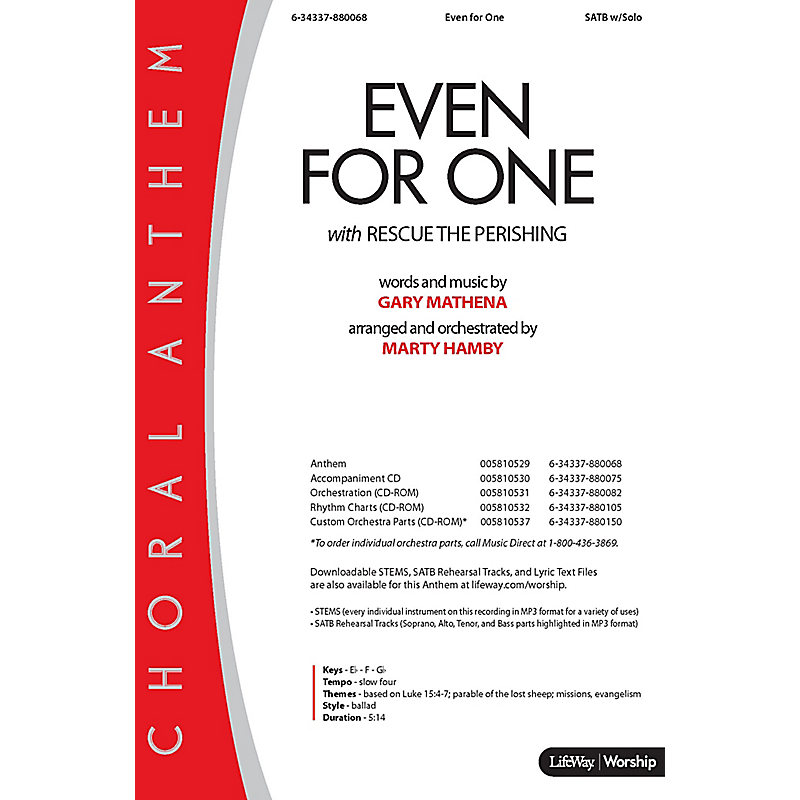 Even for One with Rescue the Perishing - Downloadable Lyric File