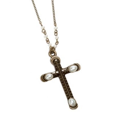 Ladies/' Silver Plated Antler Cross Necklace Truth Hunter