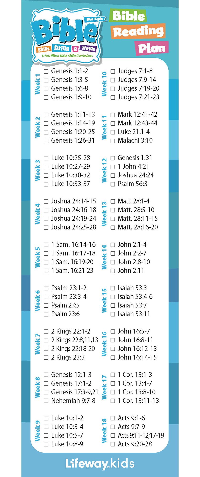 Bible Skills Drills and Thrills Blue Cycle Bible Reading Plan