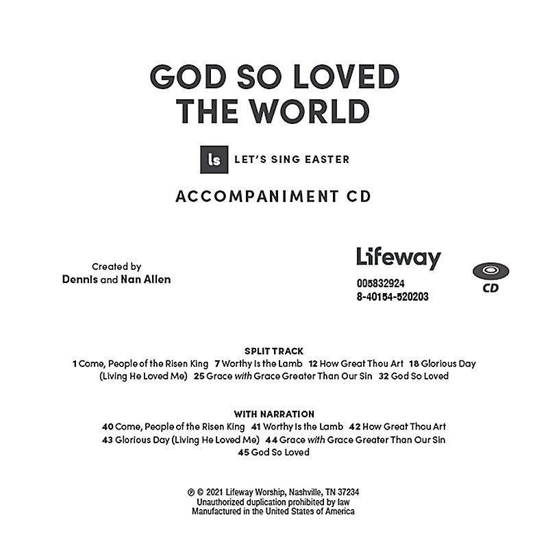 God So Loved the World - Accompaniment CD