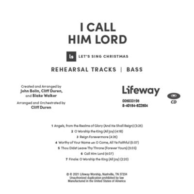 I Call Him Lord - Bass Rehearsal CD
