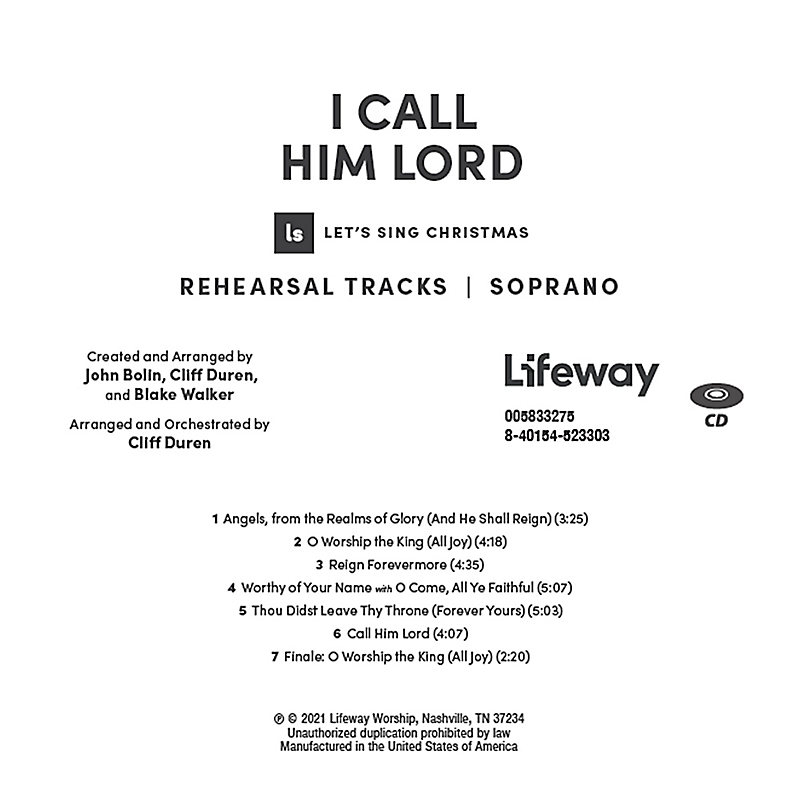 I Call Him Lord - Soprano Rehearsal CD