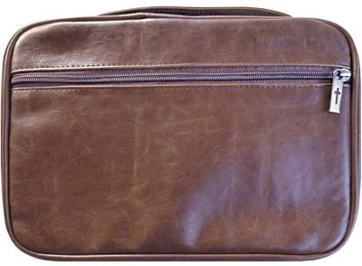 Distressed Leather Look Bible Cover, Brown (XXL)
