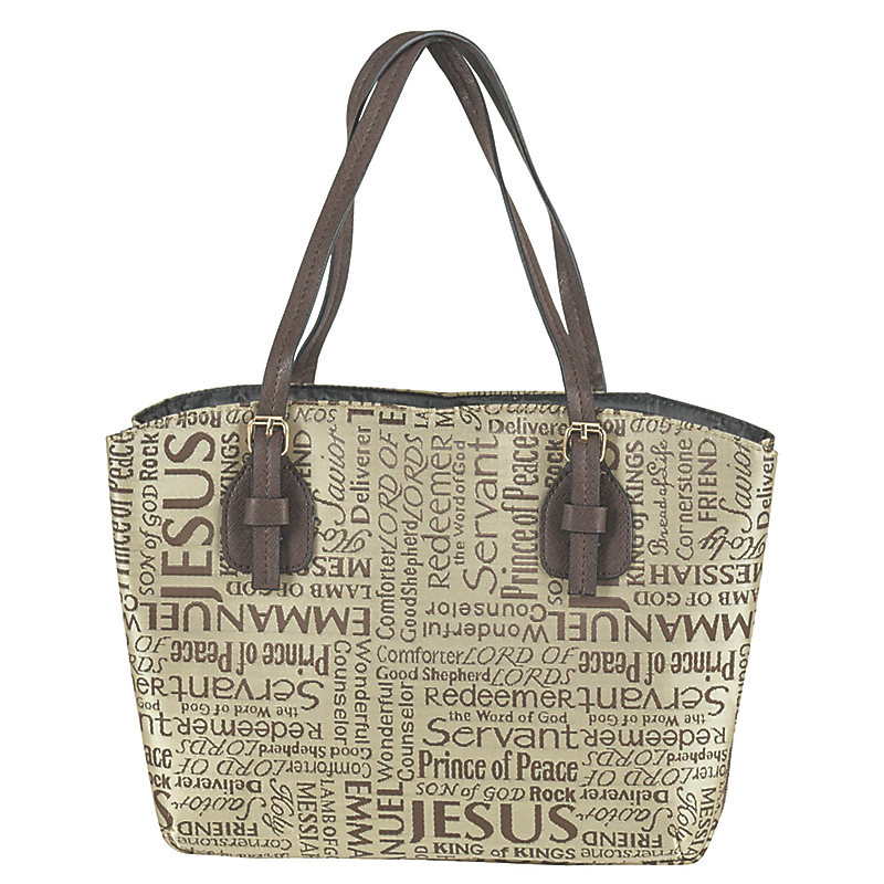 Names of Jesus Wedge Bible Cover, XL, Brown