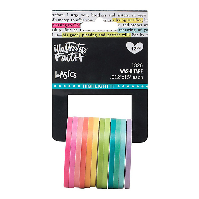Highlight It - 12 Piece Ultra-Thin Washi Tape Bundle