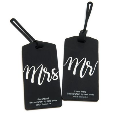 mr & mrs luggage tag set