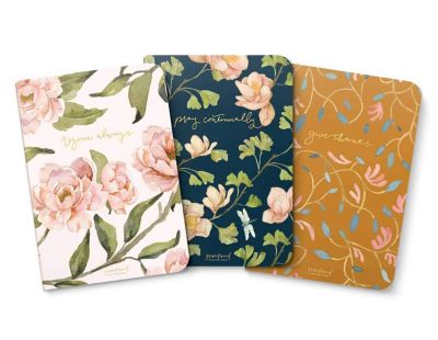 GRACELACED LINED NOTEBOOKS (SET OF 3): REJOICE, PRAY, GIVE