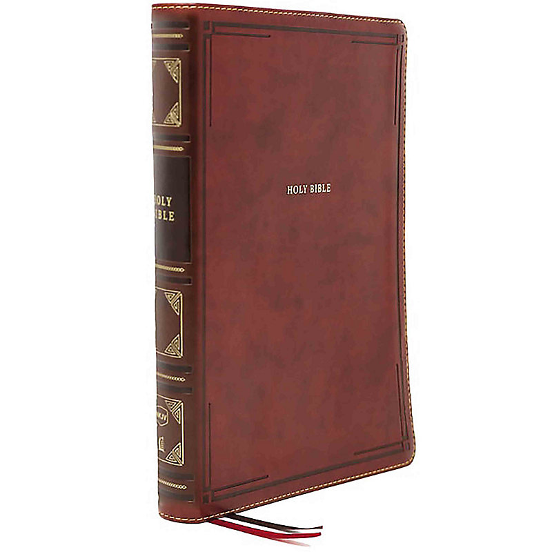 Brown Leathersoft NET Bible Thumb Indexed Thinline Large Print Comfort Print: Holy Bible 
