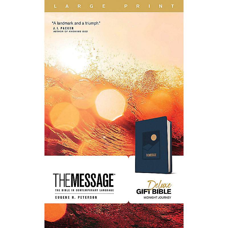 The Message Deluxe Gift Bible, Large Print (Leather-Look, Navy)