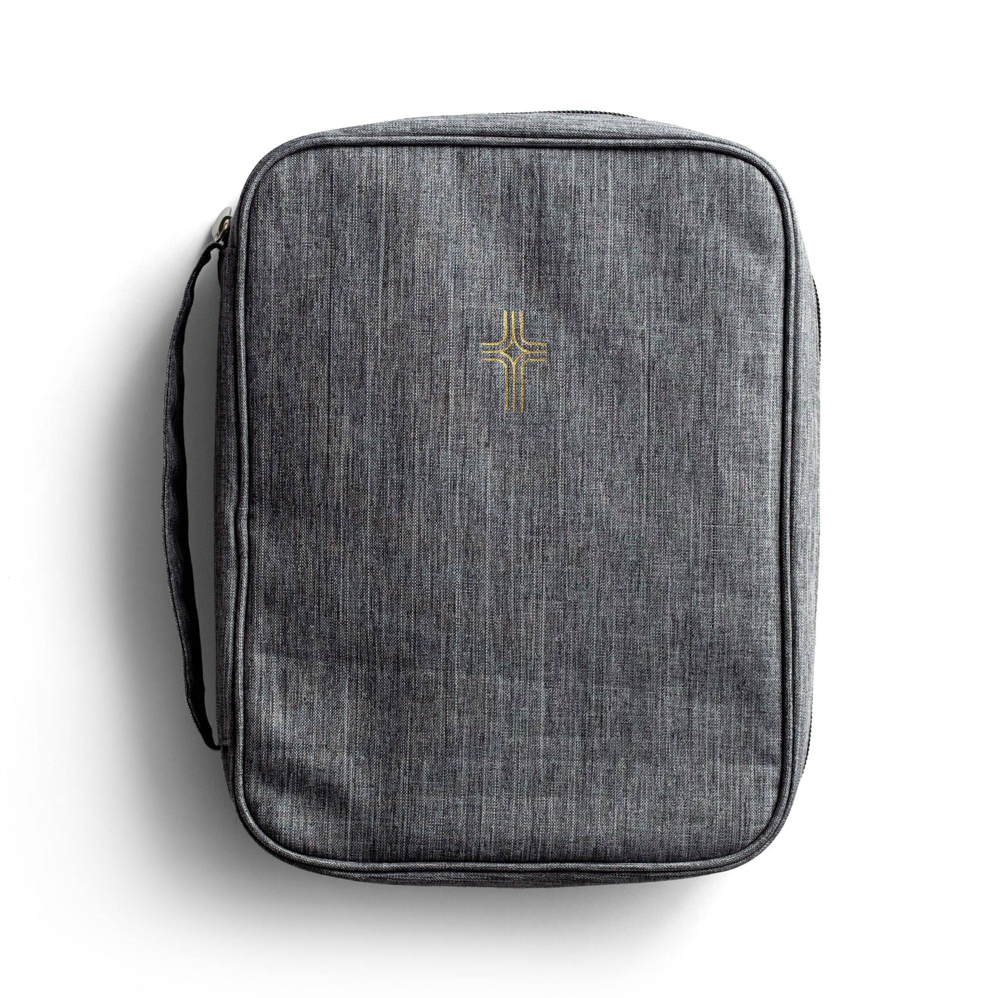 Dayspring Canvas Gold Cross Bible Cover, Navy