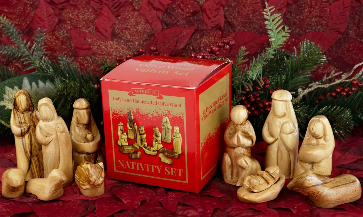 Olive Wood Nativity Set, 12 Pieces | Lifeway