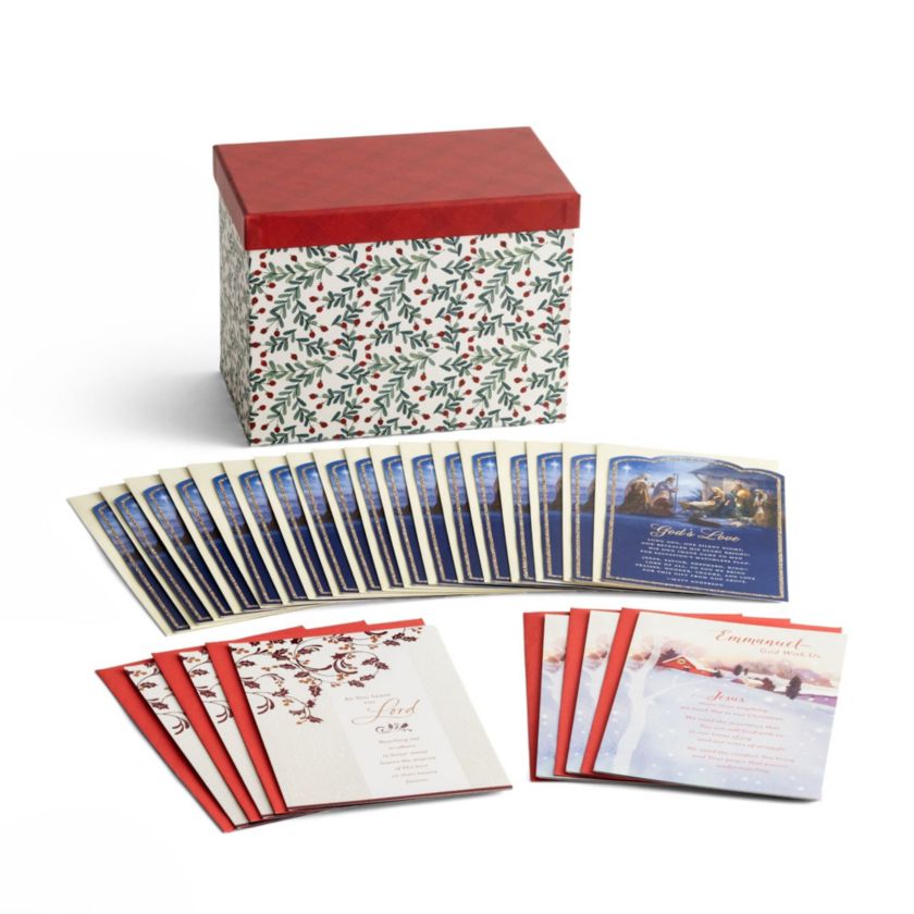 Christmas Card Organizer with 24-count Premium Cards and Envelopes