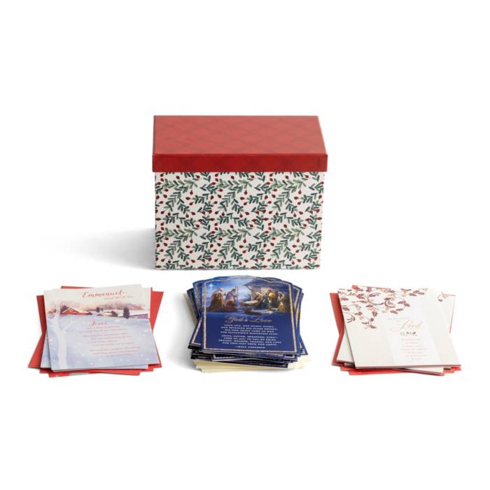 Christmas Card Organizer with 24-Count Premium Cards and Envelopes