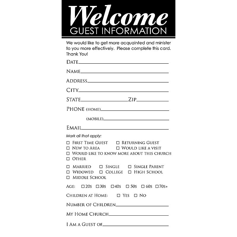 Guest Information Card