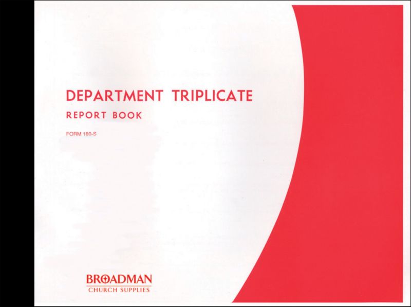 Department Triplicate Report Book | Lifeway