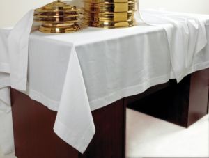 Communion Table Cover: White Irish Linen
