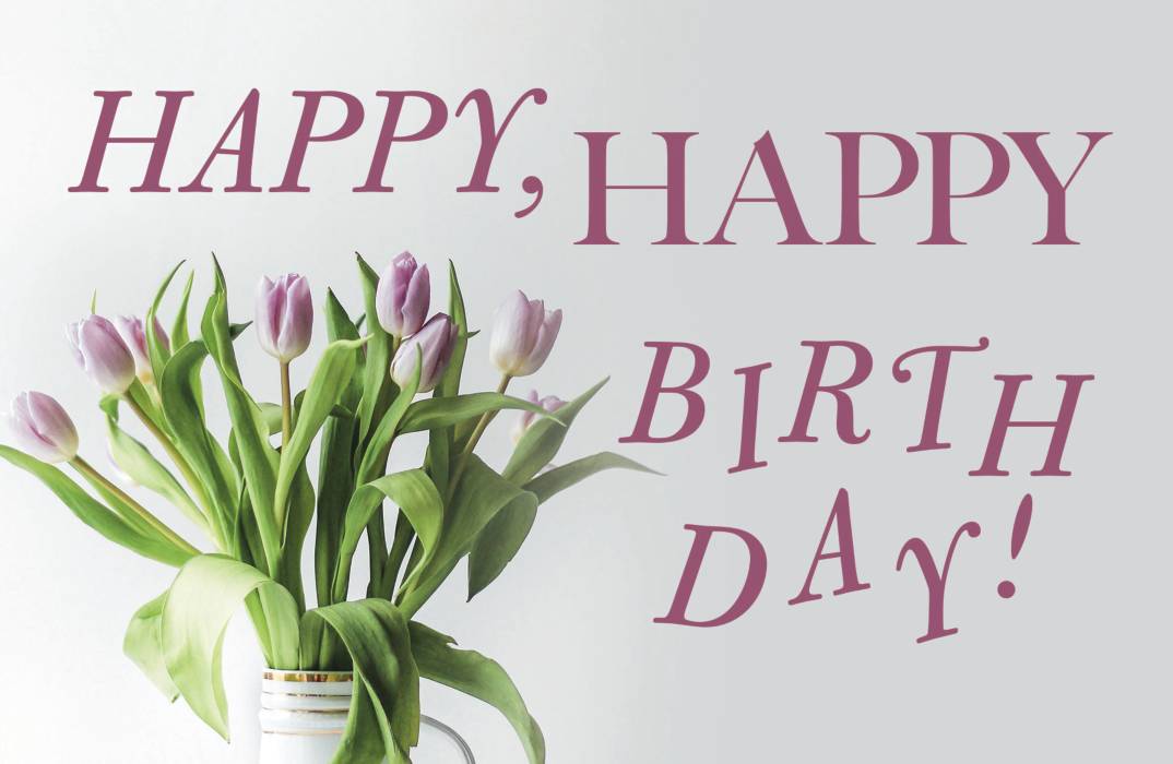 Birthday Postcard Happy Birthday Tulips Package of 25 Lifeway