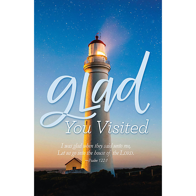 Glad You Visited - Lighthouse - Postcard (Pkg 25)  General Worship