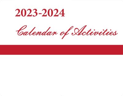 Calendar of Activities, 2023-2024