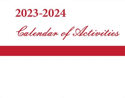 Calendar of Activities, 2023-2024 - Lifeway