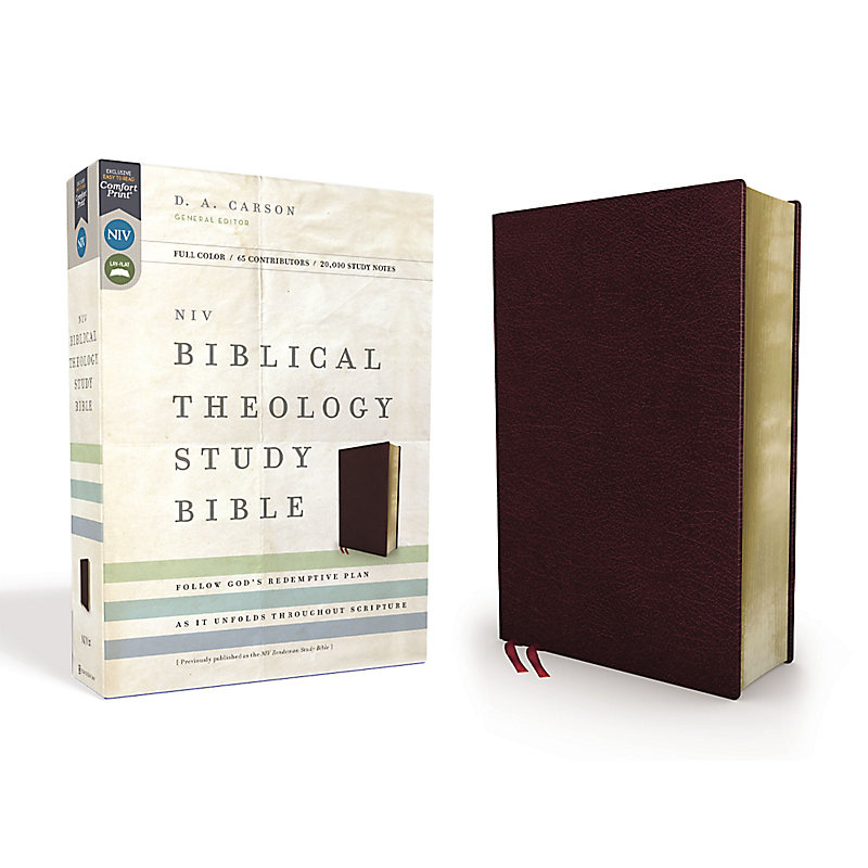 NIV, Biblical Theology Study Bible, Bonded Leather, Burgundy, Comfort Print