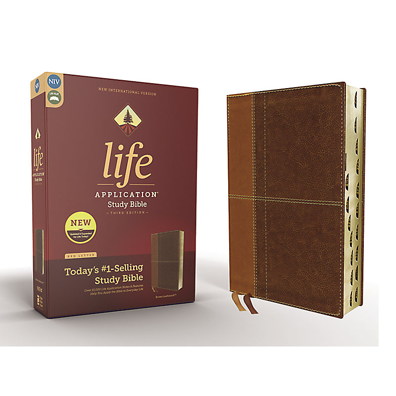 NIV Life Application Study Bible, Third Edition, Leathersoft, Brown, Indexed