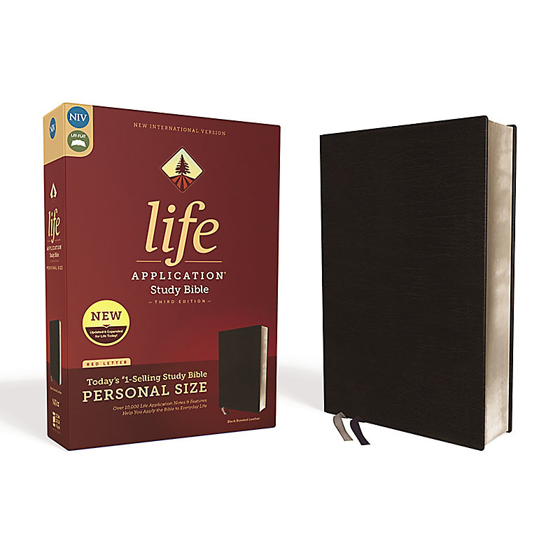 NIV, Life Application Study Bible, Third Edition, Personal Size, Bonded Leather, Black, Red Letter Edition